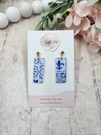 Rectangle Tile Polymer Clay Earrings