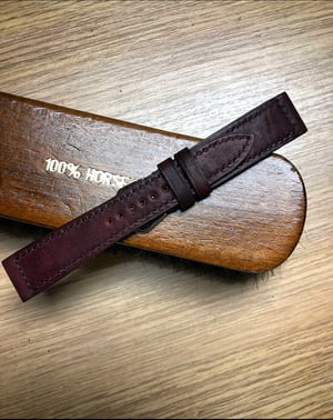 Image of Limited Edition "Milled #8" Horween Shell Cordovan Watch Strap with Box Stitching