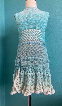 Image 1 of Handmade Crochet Dress Size 5-6 Girls
