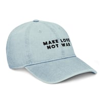 Image 3 of Make Love Not War Denim Dad Hat