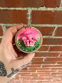 Image 4 of Mushroom Flower Wood Plaque