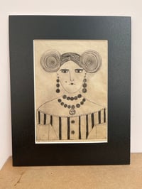Image 1 of Grumpy Lady Dry Point Etching 