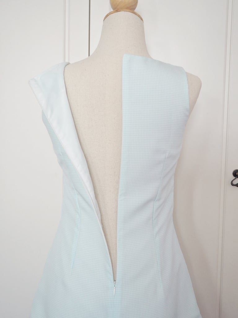 (2 colors) Emily dress - Gingham baby blue/baby pink Image 5