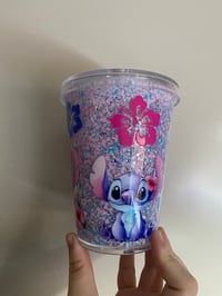 Image 2 of Stitch acrylic snowglobe tumbler