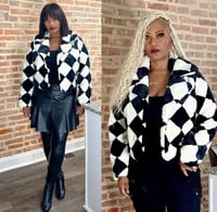 Image 2 of Black & White Fur Jacket (NEW)