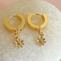 Image 2 of Teeny Gold Daisy Huggies