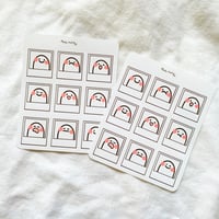 Blob polaroid style stickers