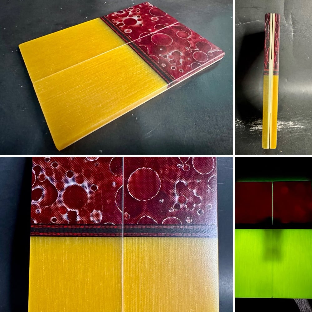 Image of Raffir Alume Moon & Lager G10 GLOW Segmented Knife Scales