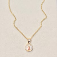 Image 2 of 2Tone Virgen Medal Necklace