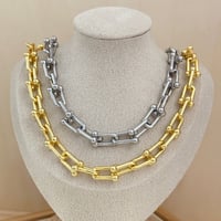 Image 1 of U chain necklace, Large U link chain necklace