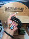 deep green/black jade beaded bracelet