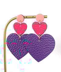 Image 8 of Boucles d'oreilles en cuir upcyclé- "Love to love me"