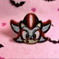 Image 3 of Dark Hedgehog - 3.25 Inch - Embroidered, Iron-On Patch