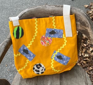 Image of Yellow With Space Ships Tote Bag