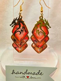 Image 1 of Handcrafted Resin Dragon Head Earrings 