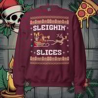 Image 5 of Sleighin' Slices Ugly Christmas Sweatshirt