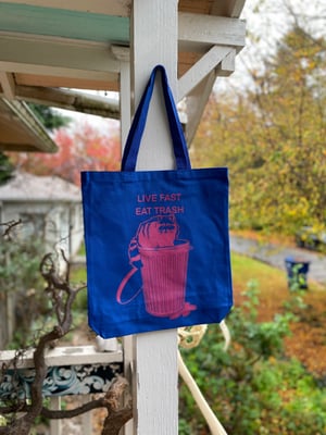 Image of Live Fast Eat Trash Canvas Tote Bag