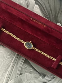 Image 2 of RARE Vintage 14k Soid Yellow Gold Extremely Rare Blue Dial ✨NEW IN BOX ✨