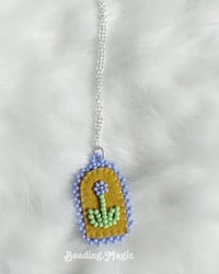 Folk floral pendant round 