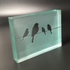 Birds glass block