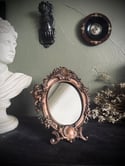 Miroir de toilette, en cuivre, à décor de putti et de roses, époque Napoleon III, style roccocco!