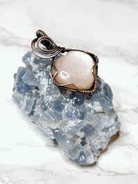 Image 1 of peach moonstone heart pendant