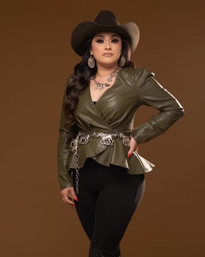 Image of Paris Faux Leather Blouse 