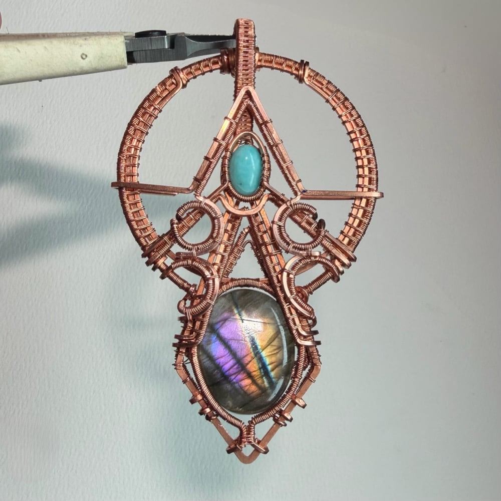 Image of Purple Labradorite & Amazonite Pendant