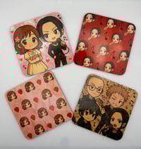 Image 1 of 🎸 Set de 4 Dessous de Verre – “Univers de Nana” 🖤🌹