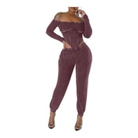 Image 2 of Off-Shoulder Mid Drift Jumpsuit