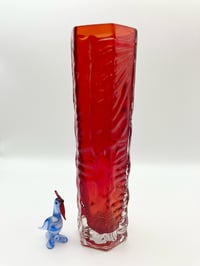 Japanese Textured Cased Red Glass Vase (Tajima)