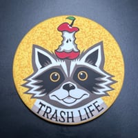 Button Magnet: Trash Life Raccoon
