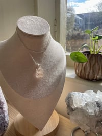 Image 3 of Silver Dentric Agate Rectangle Crystal Necklace