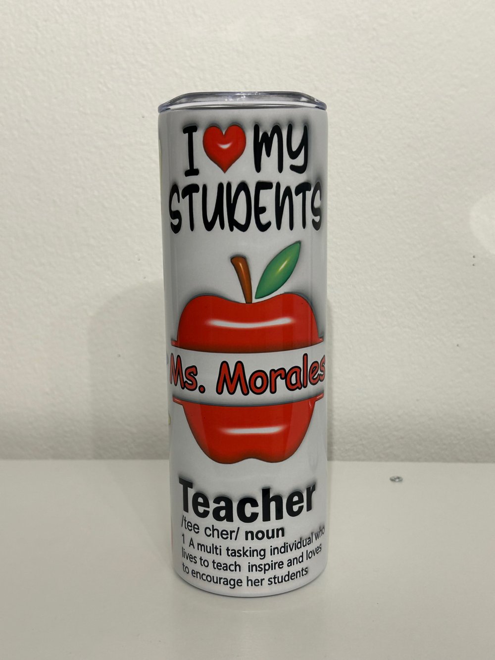 3D Teacher Inflated Tumbler 