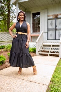 Image 3 of Collared Dress w/Tan Belt