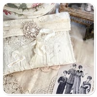 Image 1 of Slow stitch kit in a gorgeous vintage french lace pouch