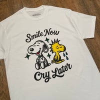 Image 2 of SMILE NOW, CRY LATER tee (full color - hand painted) 