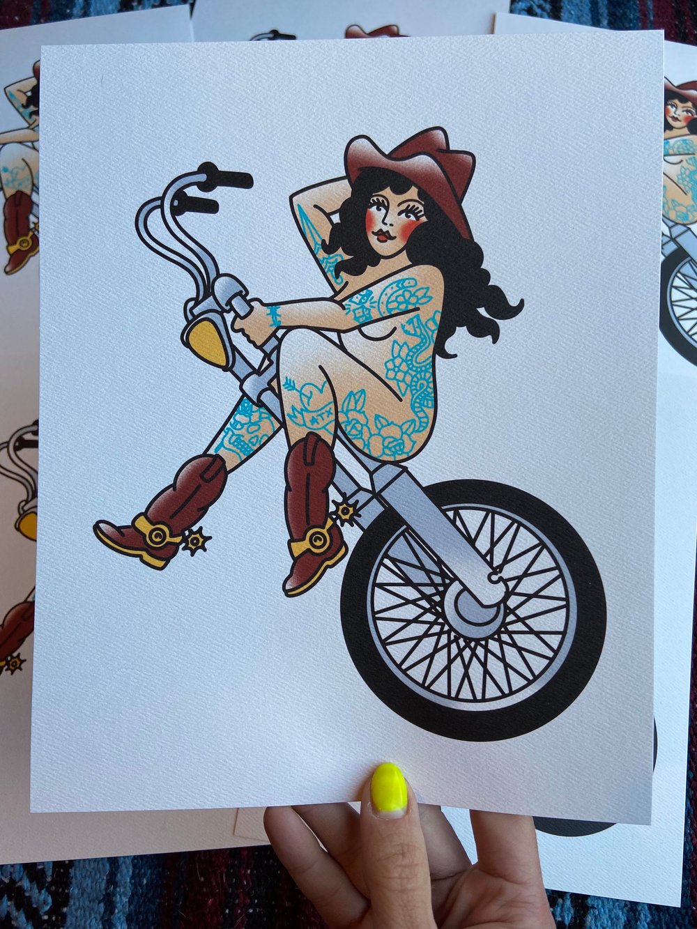 Chopper cowgirl print