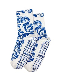 Image 3 of Porcelain Blue Grip Socks 