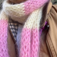 Image 4 of Skinny Scarf Cream&Light Pink
