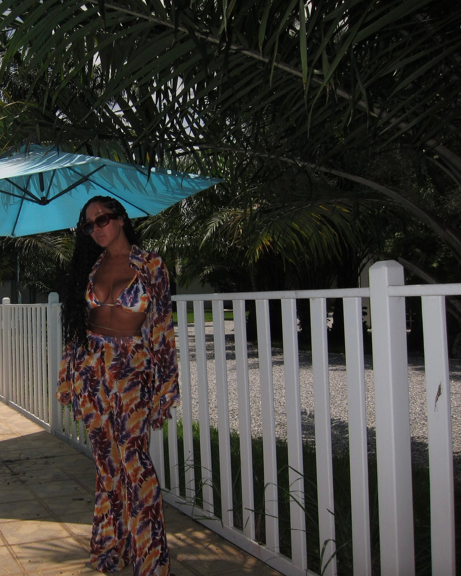 Image of LEAF PRINT BIKINI (SIZE 8) & BEACH COVERUP SET (SIZE 10)  