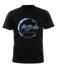 Kc Stacks Designs Blk Tshirt (Light Blue Logo)