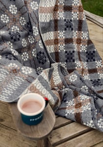 Image of Welsh wool coldatnight blanket in pebble grey