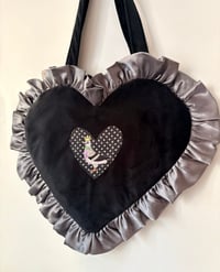 Image 1 of 🐦 Pigeon Princess Velvet Heart Bag 👑