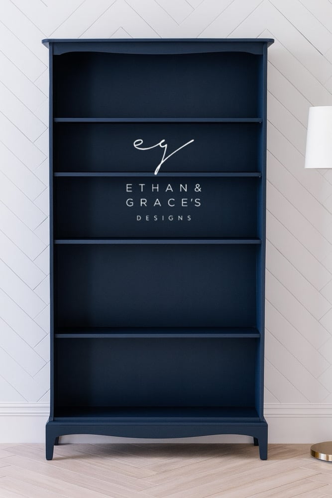 Image of Stag mahogany bookcase in dark blue