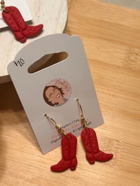 Image 2 of Red Boots (Leather Effect Polymer Clay)