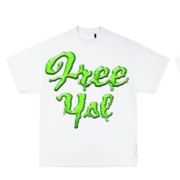 Free YSL Slime Cursive White Tee | Bslime Official Merch