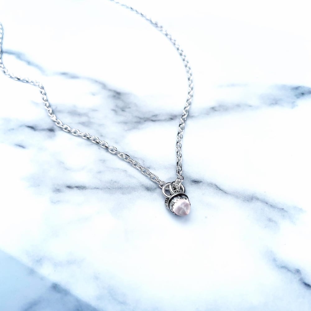 Handmade Sterling Silver Rose Quartz Bullet Point Pendant