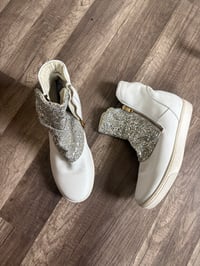 Image 1 of Silver glitter wedge sneakers 