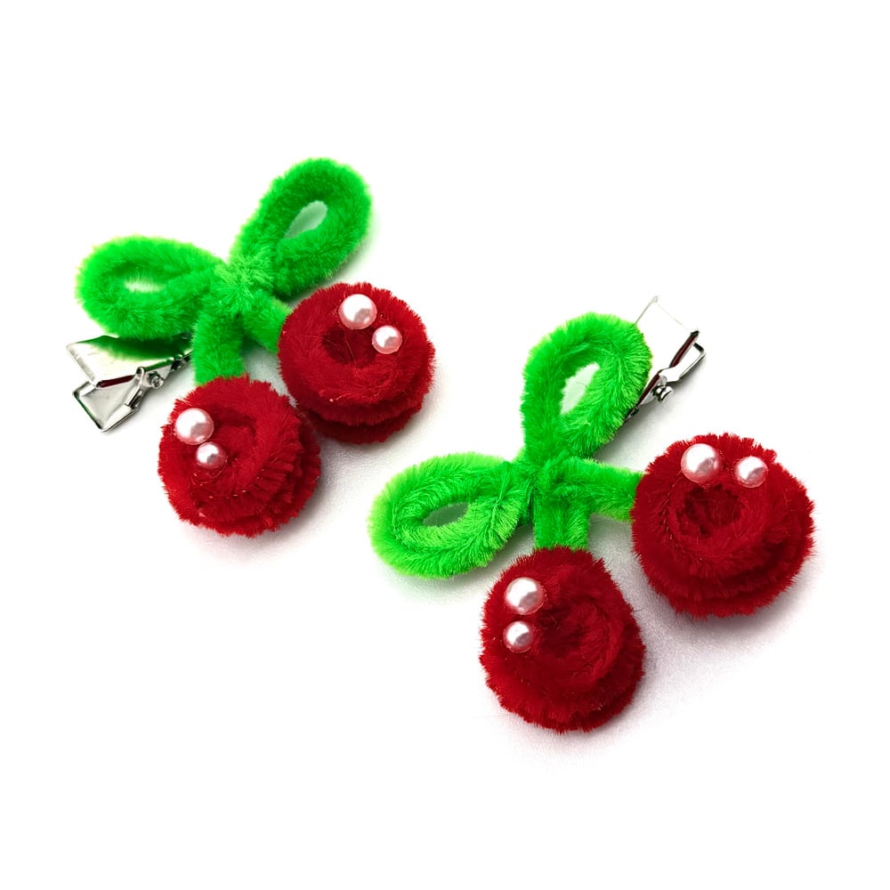 Image of Fuzzy Cherry Kiss Clips